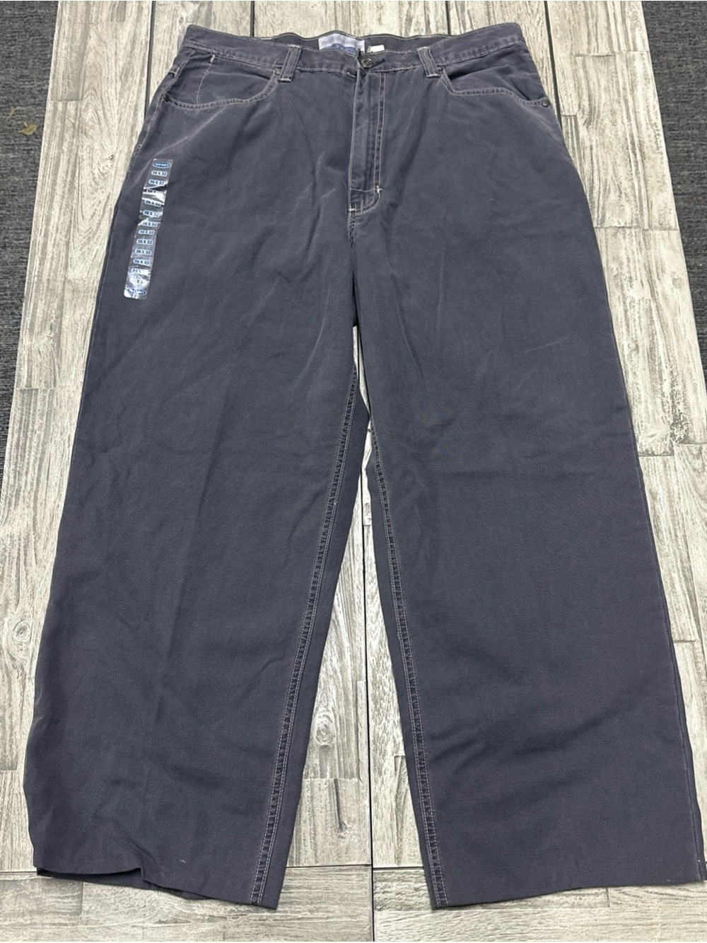 New Vintage 2002 Old Navy Mechanics Jeans 36x32 Altered! Washed Grey Wide Leg